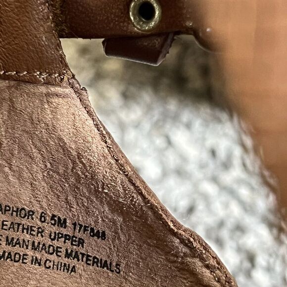 OTBT Metaphor Size US 6.5 M Women Leather Ankle Strap Open Toe Sandals Brown New - Picture 7 of 9